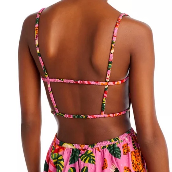 Farm Rio Pink Leopard Forest Midi Dress XL - Picture 3 of 8